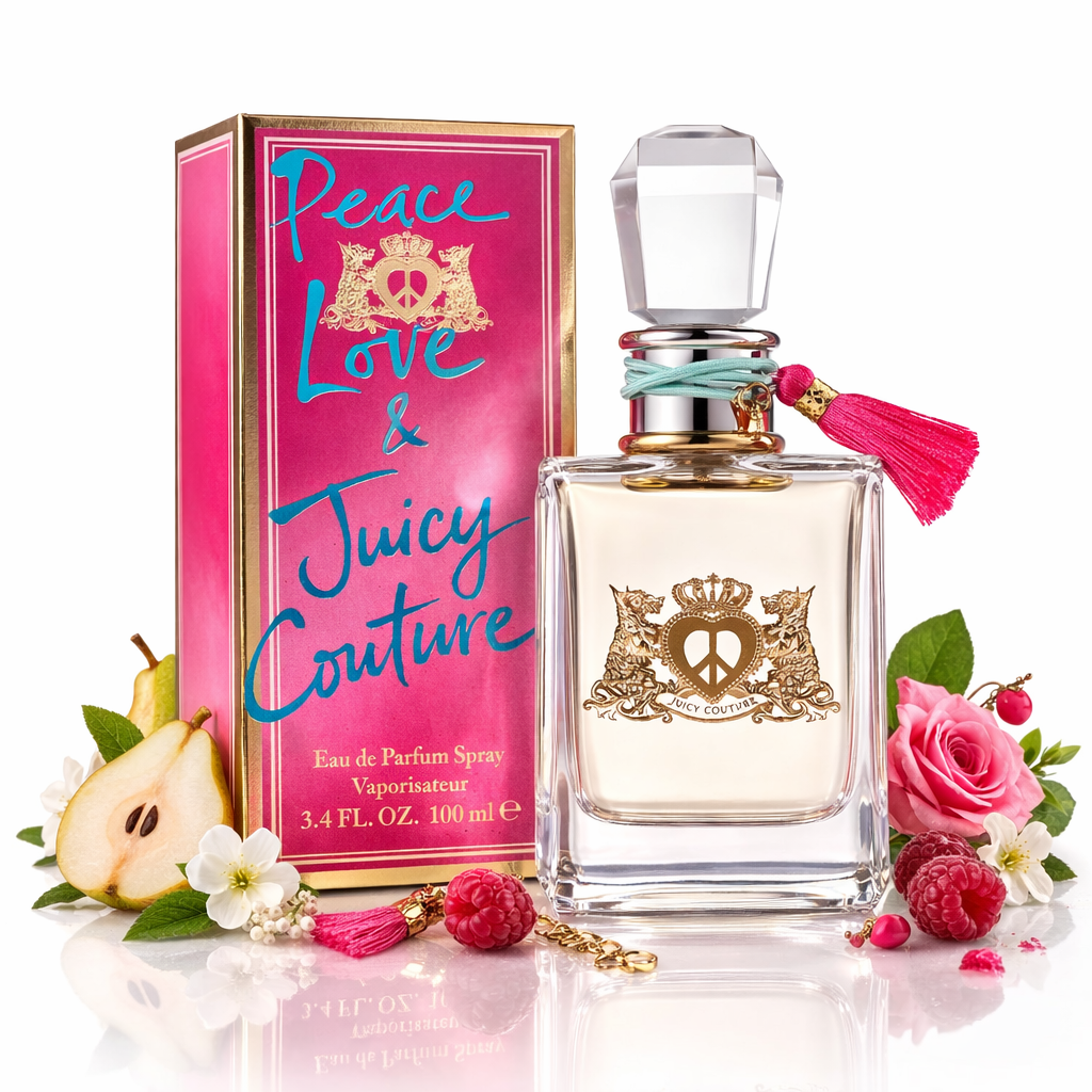 
Peace & Love de Juicy Couture es una declaración femenina, libre y auténtica. Una fragancia que mezcla dulzura, frescura y un fondo cálido que abraza la piel con personalidad.